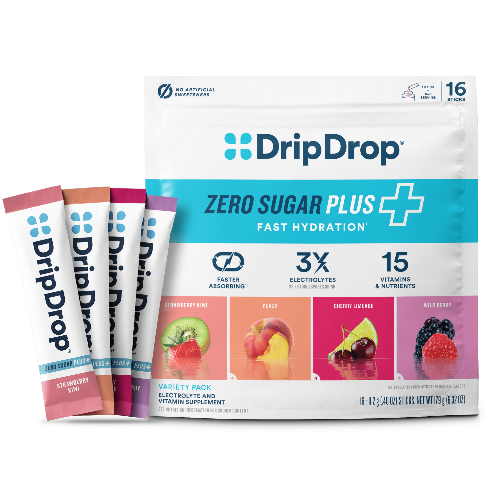 dripdrop-zero-sugar-plus-strawberry-kiwi-peach-cherry-limeade-wild-berry-16-oz-sticks-16-count-b4 Pouch_16ct_Front16ozSticks_VSPlus_Variety_B.png